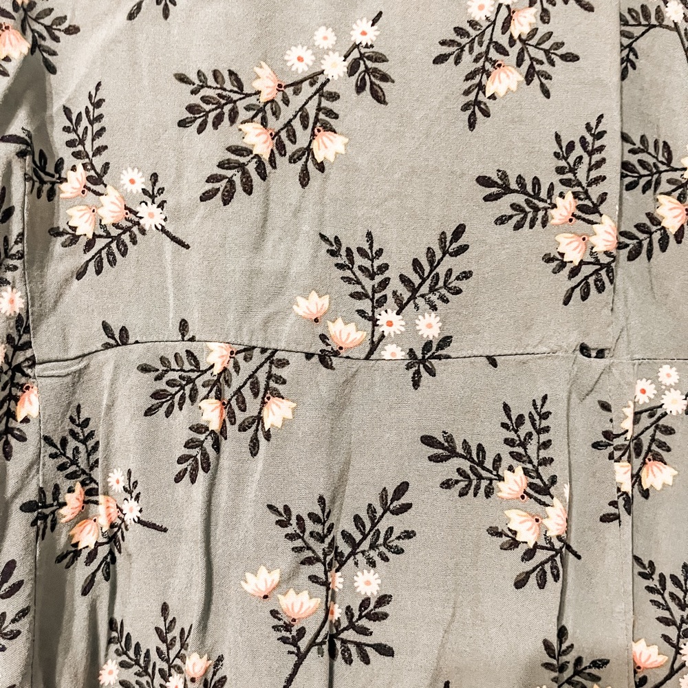 LC Lauren Conrad floral green midi maternity dress - Picture 2 of 4